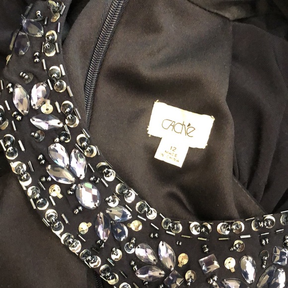 Elegant Black Beaded Dress - Picture 5 of 5